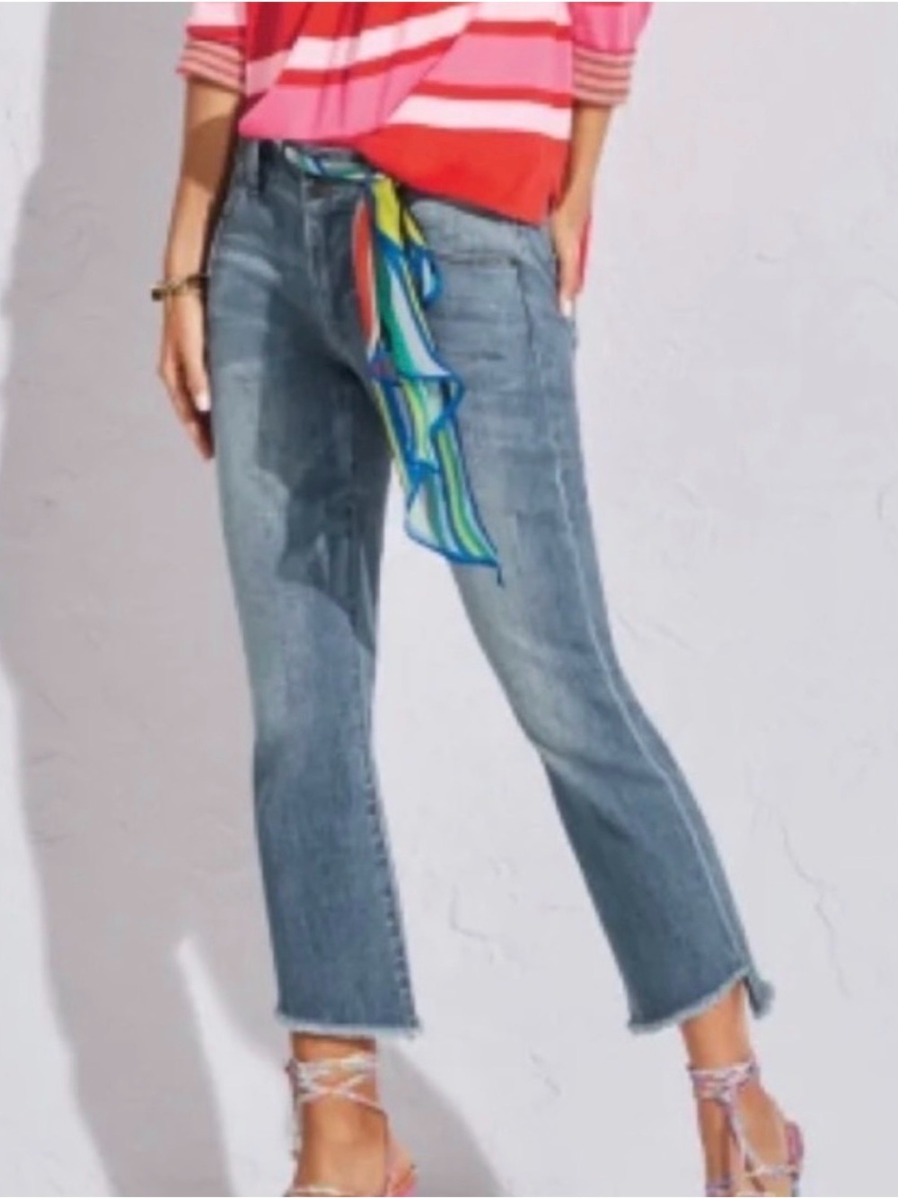CAbi Light Blue Cropped Straight Jeans